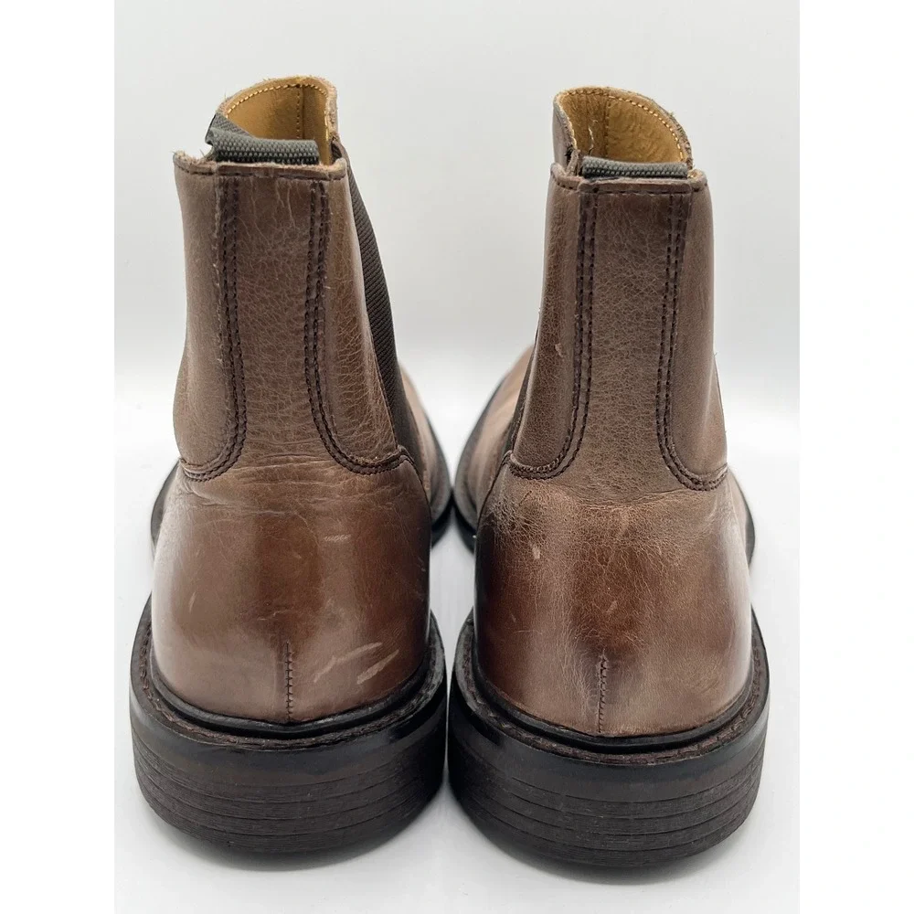 Cole Haan Men Brown Leather Chelsea Boots C12777 Distressed Lug Sole Sz 9.5 M